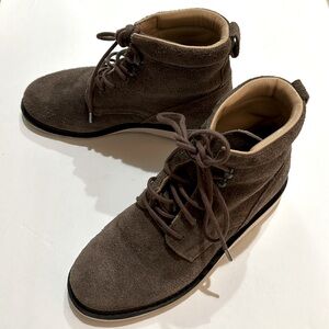 Helmut Lang Woman’s Suede Smoky Brown Chukka Lace Up Boot IT 38 1/2 8.5
